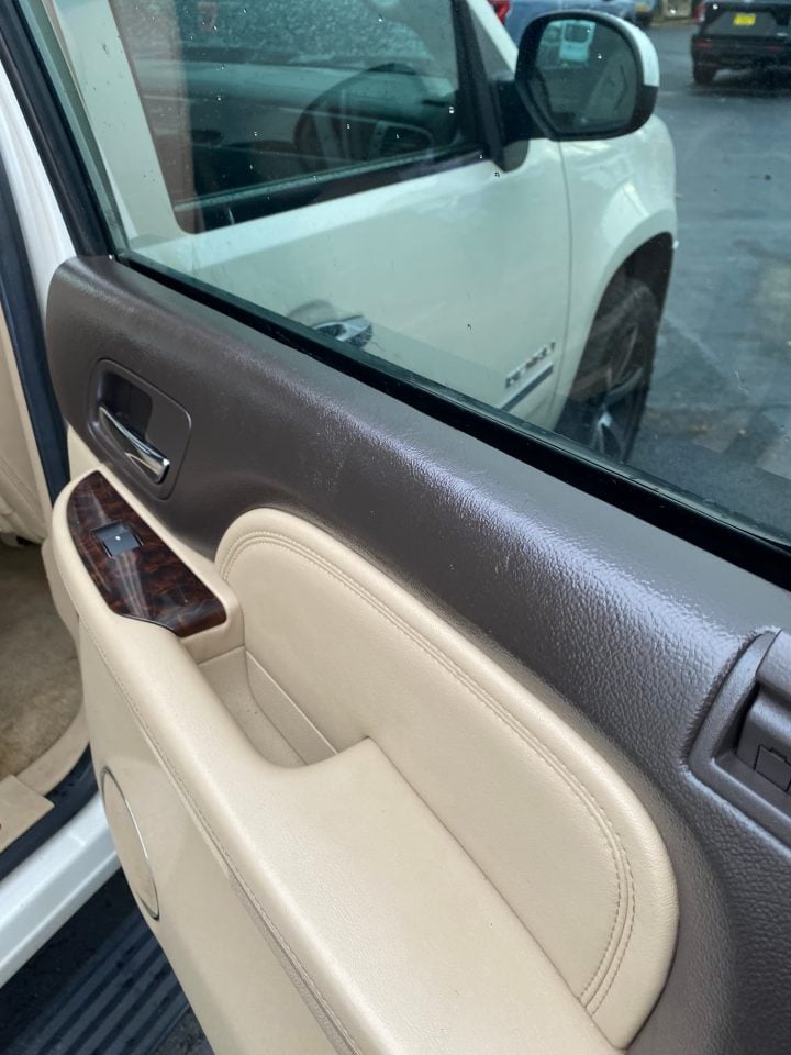 After photo of a door panel that had been repaired by New Life Vinyl Repair.